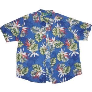Cubavera Blue Tropical Floral Shirt - Size XXL
